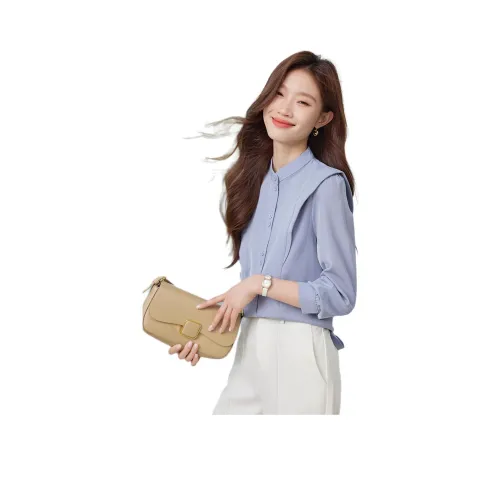 Love Elaine Рубашка Женская Светло-фиолетовая Синие