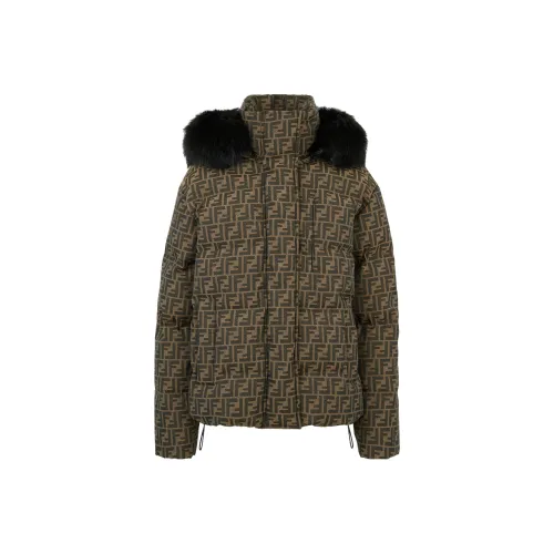 FENDI Пуховик Женский Коричневый