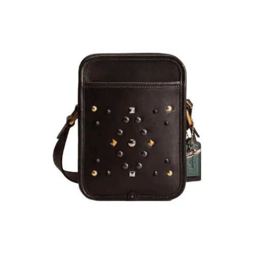 COACH Camera Кожа Camera Сумка Чехол для телефона Сумка через плечо Мини Женские Черный