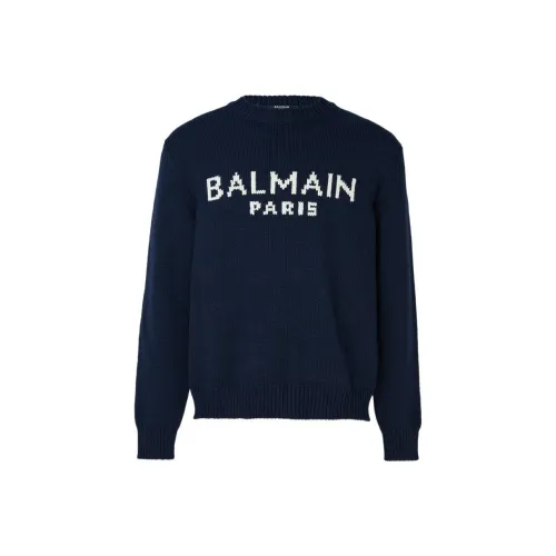 BALMAIN Мужские Синие Свитера