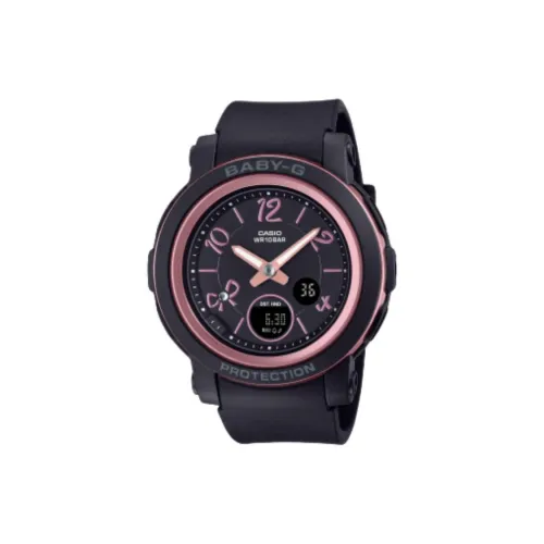 CASIO BGA 290 Collection Кварцевый механизм Смольный ремешок Часы Женские Черный циферблат