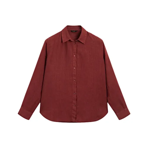 Massimo Dutti Рубашка Женская Темно-Красная