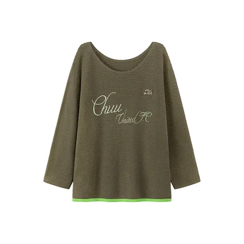 CHUU Горчичный зеленый Женский трикотаж