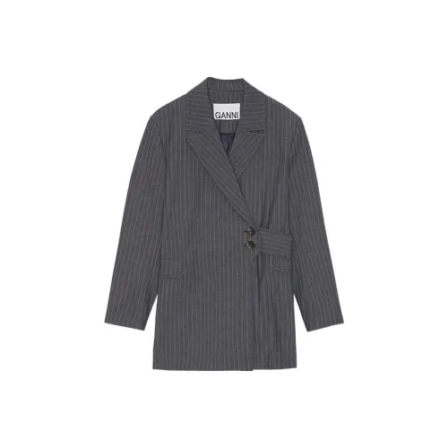 GANNI Темно-синий Женские офисные костюмы