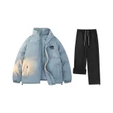 Комплект одежды (Светло-синий топ + Черные штаны с флисовой подкладкой)