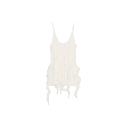 ZARA Топ на бретелях Женский Натуральный Белый