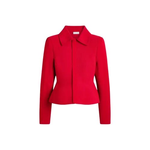 SCANLAN THEODORE Crepe KNIT Peplum Ожерелье-чокер Куртка Куртки Пальто Женские Красный Красный