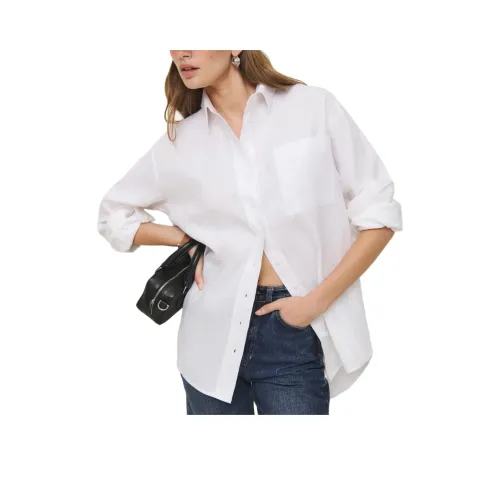 REFORMATION Eli OVERSIZED Linen Shirt Женская Белая