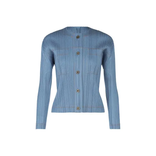 PLEATS PLEASE ISSEY MIYAKE SS25 Куртки и Пальто Женские Светло-Синий