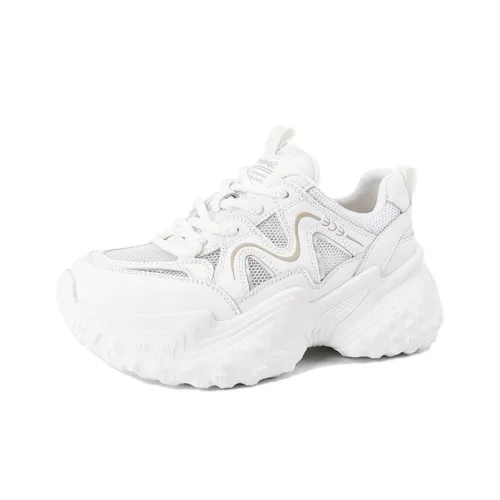 Spider King Дышащий Легкий Увеличение Высоты Низкий Топ Кроссовки с Толстой Подошвой Женские