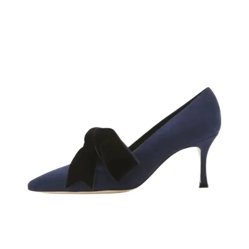 MANOLO BLAHNIK SERBA Узкий каблук Высокие каблуки 7 см Женские Синий