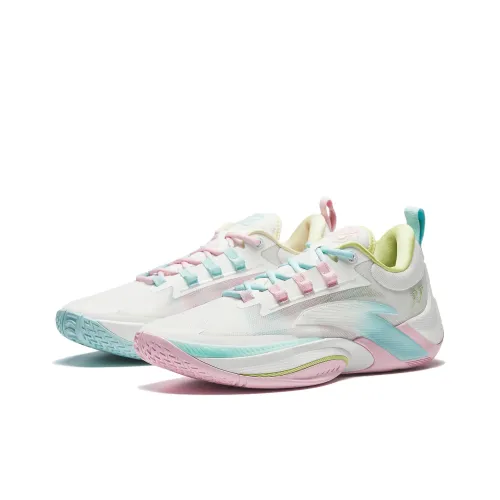 ANTA Instantaneous 1 Амортизация Износостойкий Низкий Топ Баскетбольные Кроссовки Мужские Белый Розовый Синий