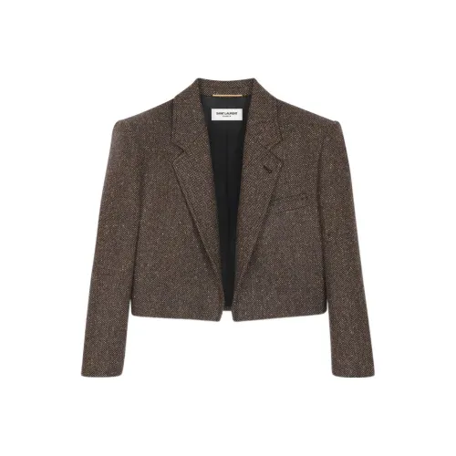 SAINT LAURENT Бизнес-костюм женский цвет мокко