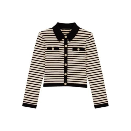 Maje Трикотаж Женский Синий Белый Полосатый