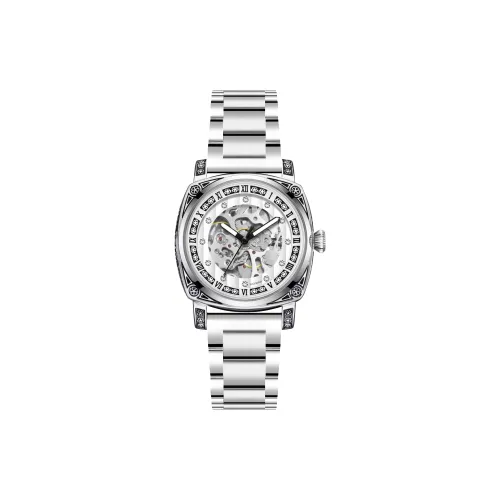 DAYBIRD Автоматический Механический Механизм Нержавеющая Сталь Ремешок Часы Мужские Белый Циферблат