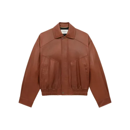 SAINT LAURENT Куртка Женская Каштановый Коричневый