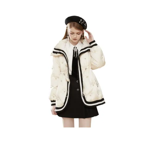 AIVEI Пуховик Женский Молочный Белый