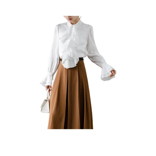 YICHEN Белые Женские Рубашки