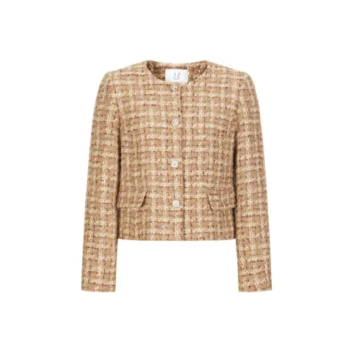 JZ. ANNAKRO FW24 Куртки и пальто Женские Цветочный Светло-Кофейный