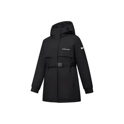 QIAODAN Sports Life Collection Черная Женская Пуховая Куртка