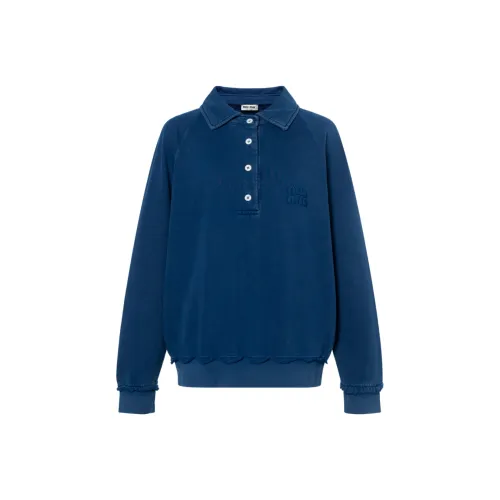 MIU MIU SS24 Свитшот Женский Синий