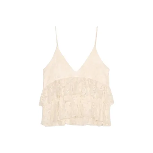 ZARA Топ на бретелях Женский Морозный Белый