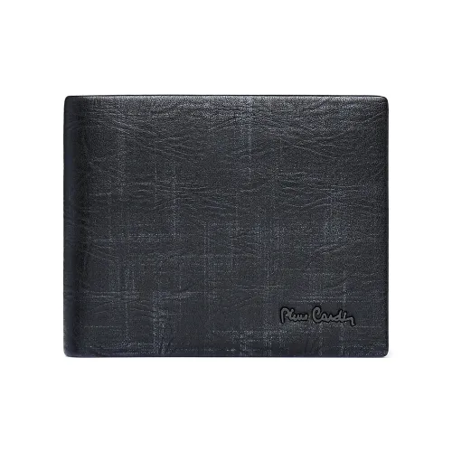 PIERRE CARDIN Кошелек из крупнозернистой текстуры коровьей кожи мужской черный
