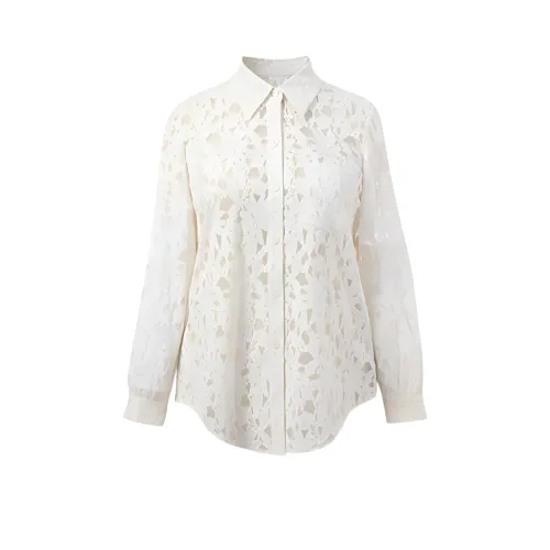 MSSHE Чисто белые Женские Рубашки