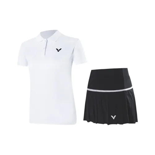 Victor Комплект с юбкой Женские 2 шт Белый топ+Черный