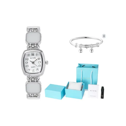 AIVN Кварцевый механизм сплав ремешок женские часы белый циферблат