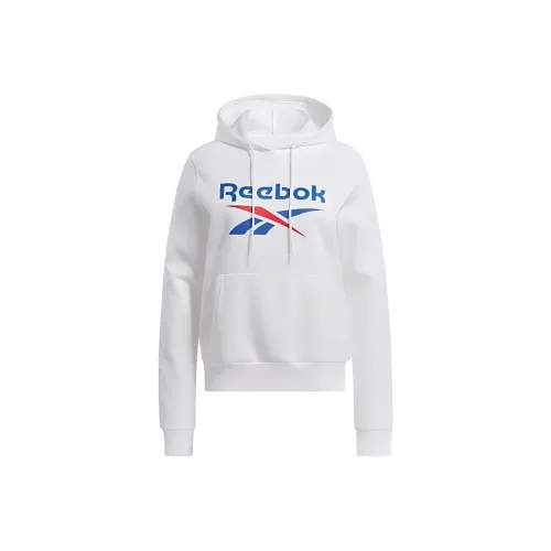 Reebok Identity Big Logo Флис Толстовка Толстовка Женская Белая