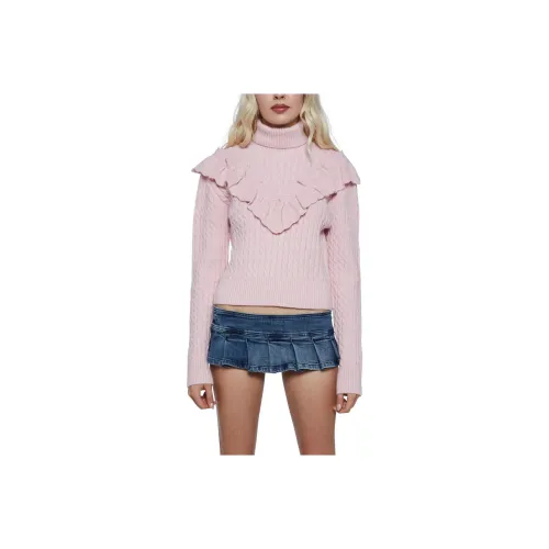 Dolls Kill Sugar Thrillz PASTEL Ambitions CABLE KNIT Свитер Трикотаж Women's PINK