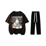 Комплект одежды (Черная футболка + Черные повседневные штаны)