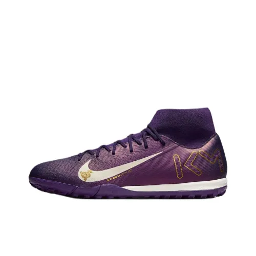 Nike Mercurial Superfly 10 Slip-Resistant Abrasion-Resistant Football Cleats Unisex Purple White Найк Меркуриал Суперфлай 10 Противоскользящие Устойчивые к Износу Футбольные Бутсы Унисекс Фиолетовый Белый