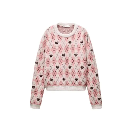 ZARA Valentine's Day Collection Розовый Женский Трикотаж