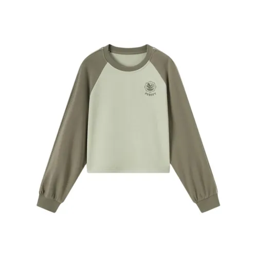 EICHITOO Толстовка Женская Серый и Зеленый Цвет Комбинация