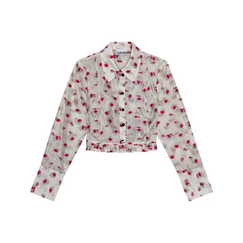 GANNI SS24 Рубашка Женская Тофу Белый