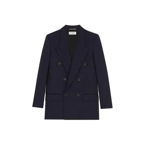 SAINT LAURENT SS23 Бизнес-костюм Пальто Женское Синий Серый