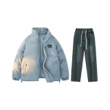 Комплект одежды (Светло-синий топ + Винтажные синие штаны)