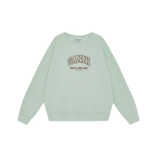 GANNI SS24 Свитшот Женский Aqua Foam Green