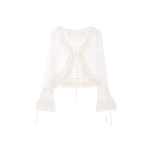 Blovelan Шифон Рубашка Женская Фея Абрикос