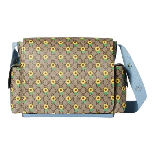 GUCCI Cruise GG Supreme Холщовая сумка сумка через плечо большая женская бежевая и темно-коричневая