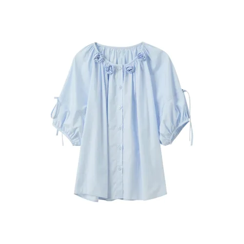 3COLOUR Небесно-голубые Женские Рубашки