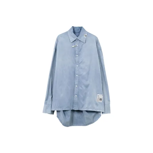 Maison Mihara Yasuhiro SS25 Рубашка Женская Синяя