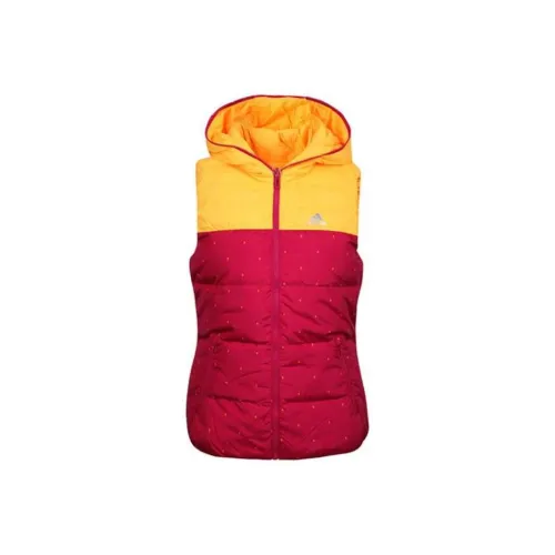 Adidas Пуховик Женские Красный Желтый