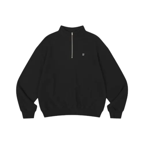 LOW CLASSIC Lc Collection SOFT HALF ZIP UP SWEATSHIRT Women's BLACK Black