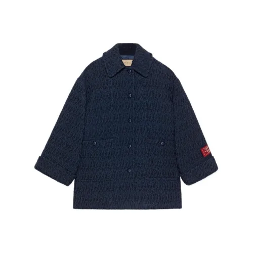 GUCCI Женское пальто темно-синего цвета