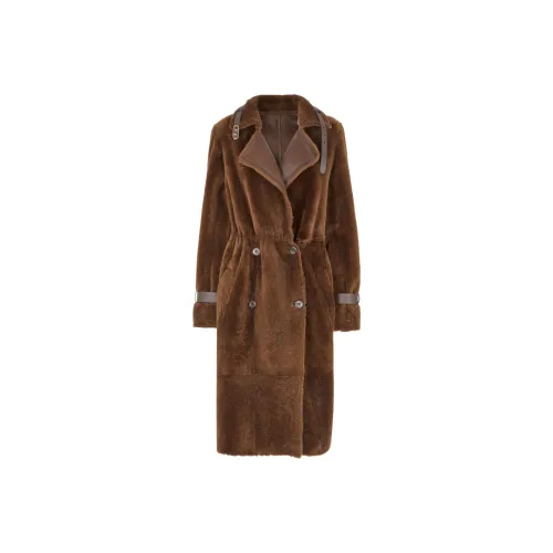 FENDI Коричневое Женское Пальто