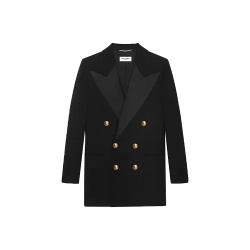 SAINT LAURENT Бизнес-костюм пальто женское черное