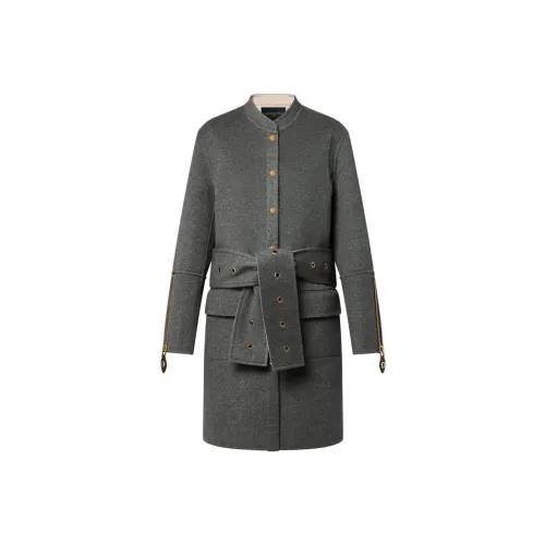 LOUIS VUITTON Серо-зеленое Женское Пальто